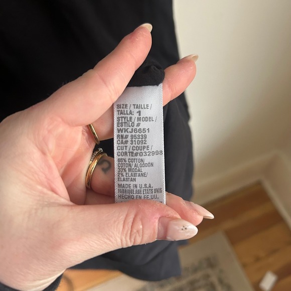 STANDARD JAMES PERSE Black V Neck Cap Sleeve Midi Dress‎ Size 1 - Picture 7 of 7